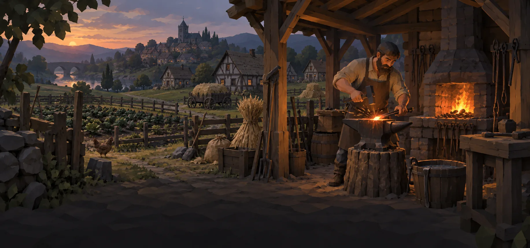 A smith at the anvil