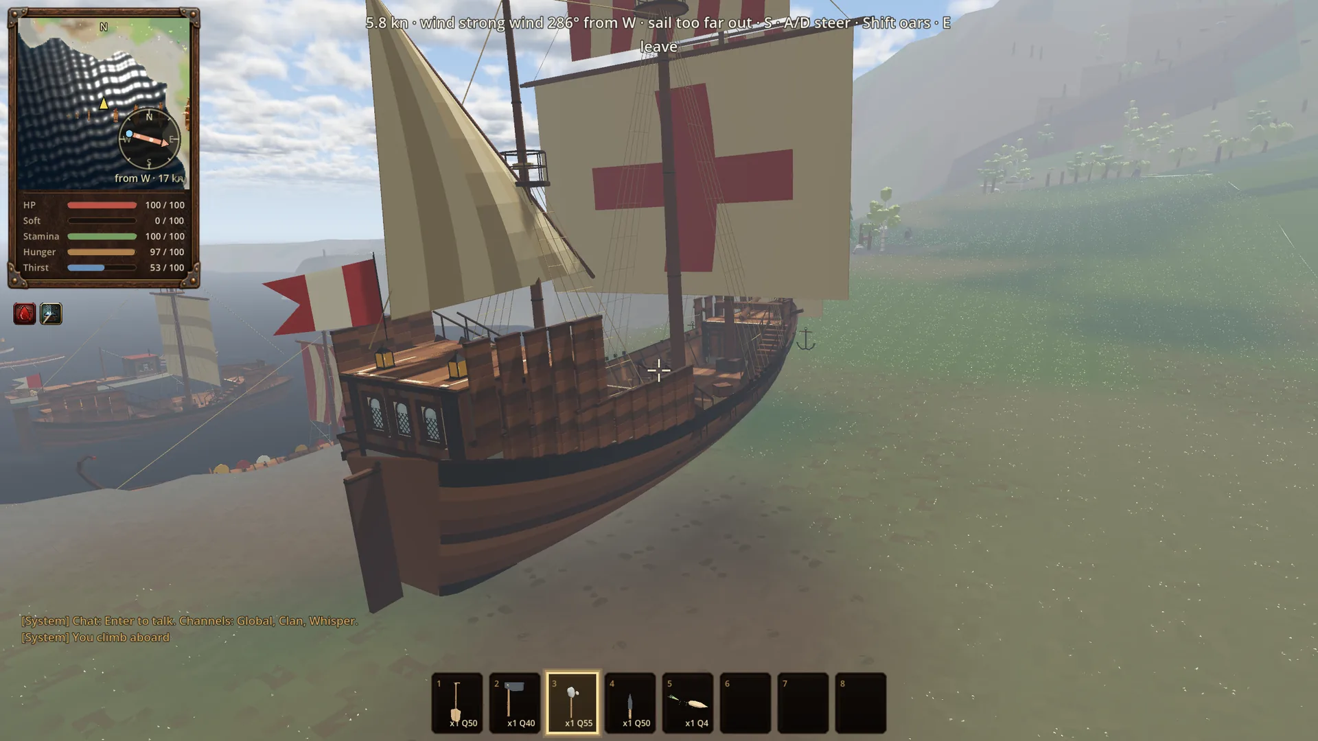 Aboard a ship
