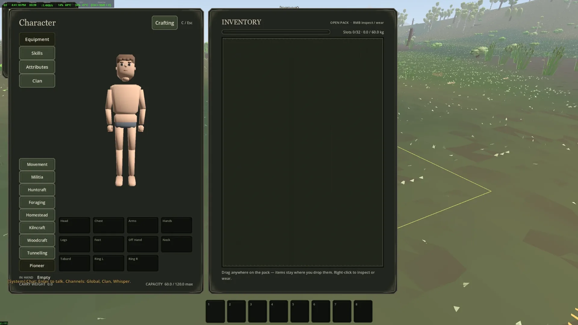 Character and inventory